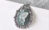 Pendant Tray Antique Silver Cabochon Base Settings A3597