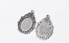 Pendant Tray Antique Silver Cabochon Base Settings A3597