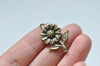 20 pcs Antique Bronze/Silver Sunflower Charms Pendants