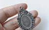 Pendant Tray Antique Silver Cabochon Base Settings A3597