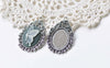 Pendant Tray Antique Silver Cabochon Base Settings A3597