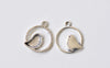 20 pcs of Antique Silver Bird Ring Connector Charms 18x20mm A827