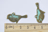 10 pcs Antique Bronze Green Patina Sparrow Bird Charms A4959