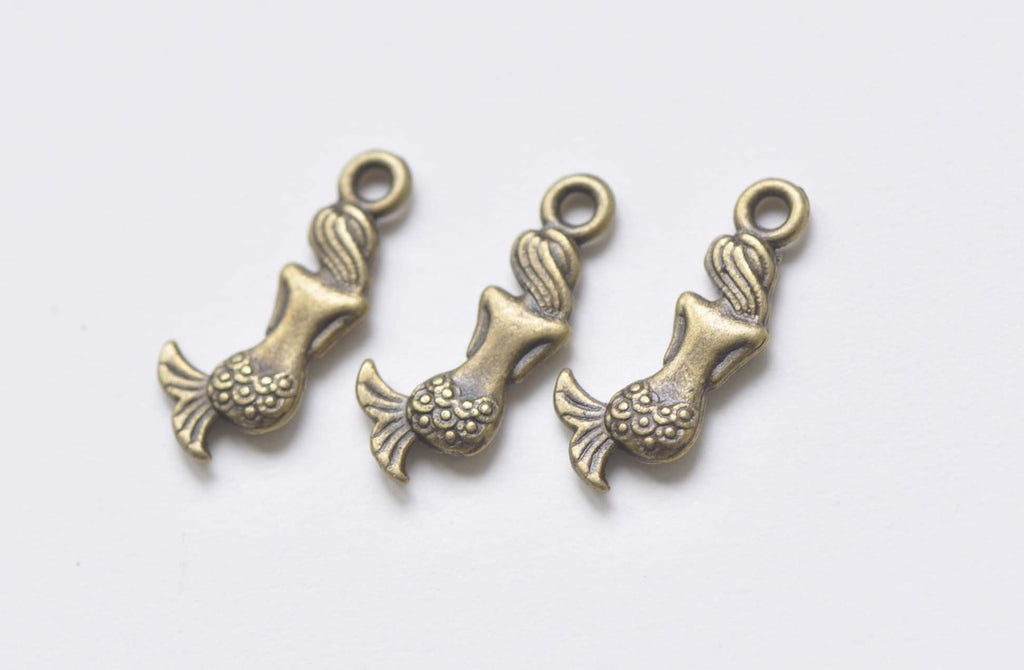 Antique Bronze Sea Siren Charms Set of 20 A6259