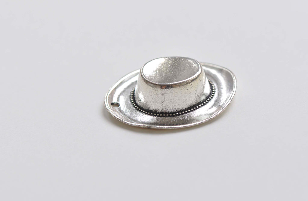 6 pcs of Antique Silver Cowboy Hat Charms Pendants 36x43mm A7348