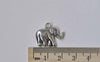 3D Elephant Pendants Antique Silver Animal Charms Set of 10 A7848