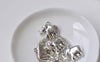 3D Elephant Pendants Antique Silver Animal Charms Set of 10 A7848