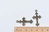Fancy Cross Charms Antique Bronze Royal Pendants Set of 10 A7742