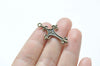 Fancy Cross Charms Antique Bronze Royal Pendants Set of 10 A7742