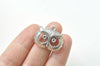 10 pcs Antique Silver Owl Head Charms Pendants 17x24mm A2250