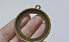 6 pcs Antique Bronze Base Pendant Tray 40mm Cabochon A5519