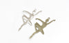 Antique Bronze/Silver Ballerina Charms Pendants Set of 10