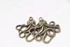 Supplies - Antique Bronze Octopus Charms Ocean Pendants Set of 4 A8373