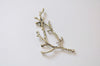 Brass Coral Branch Connectors Twig Pendants 30x52mm Set of 2