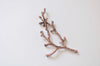 Brass Coral Branch Connectors Twig Pendants 30x52mm Set of 2