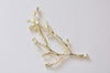Brass Coral Branch Connectors Twig Pendants 30x52mm Set of 2