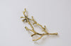 Brass Coral Branch Connectors Twig Pendants 30x52mm Set of 2