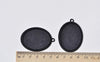 Black Pendant Tray Blanks Base Settings 30x40mm Cabochon Set of 10 A8393