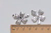 Antique Silver Lucky Flower Four-Leaf Clover Charms Set of 10