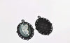18x25mm Cabochon Pendant Tray Black Oval Base Settings Blanks Set of 10 A8396