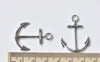Charms - Antique Silver Long Hope Anchor Charms Pendants Set of 20 A8401