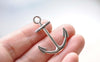 Charms - Antique Silver Long Hope Anchor Charms Pendants Set of 20 A8401