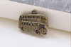 Double Decker London Bus Charms Antique Bronze Finish 17x25mm Set of 20 A8403