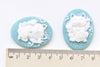 Resin Fortune Cat Cabochon Oval Cameo Set of 6 A8405