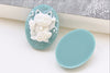 Resin Fortune Cat Cabochon Oval Cameo Set of 6 A8405