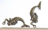 Antique Bronze/Silver Mermaid Connectors Fairy Pendants Set of 6