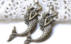 Antique Bronze/Silver Mermaid Connectors Fairy Pendants Set of 6
