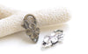Antiqued Bronze/Silver Flower Leaf Lobster Clasps 15x25mm