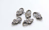 Antiqued Bronze/Silver Flower Leaf Lobster Clasps 15x25mm