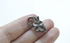 Antiqued Bronze/Silver Flower Leaf Lobster Clasps 15x25mm