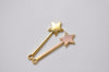 10 pcs of Antique Gold Star Stick Charms 14x48mm A6154