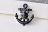 10 pcs Black Skull Pirate Anchor Charms 20x23mm A8542