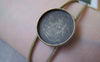 Accessories - 1 Pc Antique Bronze Brass Bracelet Cuff With Bezel Match 20mm Cameo A4170