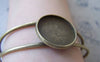 Accessories - 1 Pc Antique Bronze Brass Bracelet Cuff With Bezel Match 20mm Cameo A4170