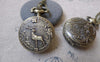 Pocket Watch - 1 PC Antique Bronze Deer Flower Pocket Watch A7198