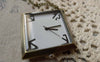 Pocket Watch - 1 PC Antique Bronze Diamond Shape Pocket Watch A6195