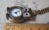 Pocket Watch - 1 PC Antique Bronze Owl Design Pocket Watch A4608