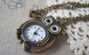Pocket Watch - 1 PC Antique Bronze Owl Design Pocket Watch A4608