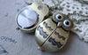 Pocket Watch - 1 PC Antique Bronze Owl Pocket Watch A7605