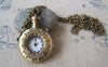 Pocket Watch - 1 PC Antique Bronze Perfume Bottle Pocket Watch A4609