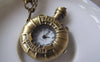 Pocket Watch - 1 PC Antique Bronze Perfume Bottle Pocket Watch A4609