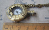Pocket Watch - 1 PC Antique Bronze Perfume Bottle Pocket Watch A4609