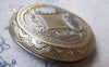 Photo Locket - 1 pc of Antique Bronze Brass Brushed Oval Bezel Photo Locket A2500