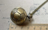 Pocket Watch - 1 PC of Antique Bronze Football Round Pocket Watch A6403