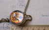 Pocket Watch - 1 PC Antique Bronze Glass Bird Bubble Orb Pocket Watch A7197