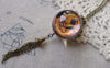 Pocket Watch - 1 PC Antique Bronze Glass Bird Bubble Orb Pocket Watch A7197